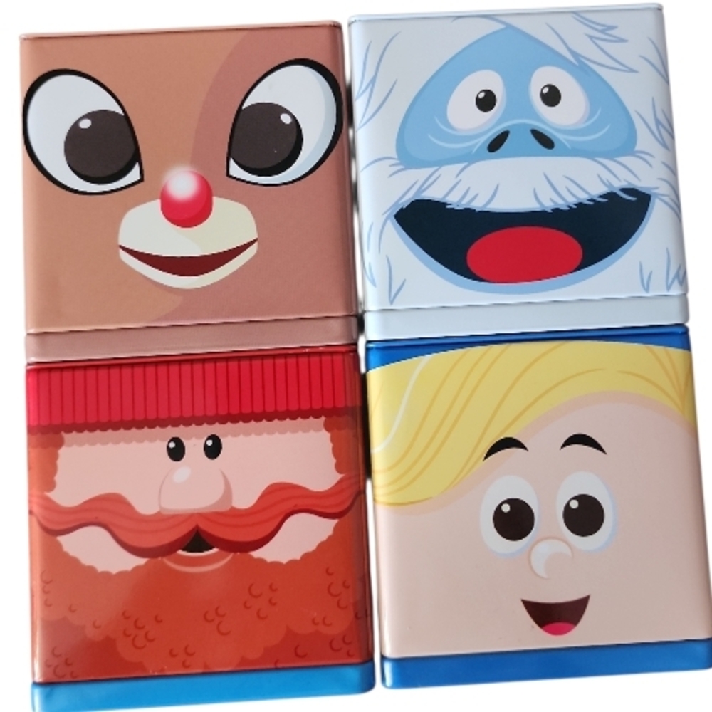 HALLMARK | Four Cubeez Rudolf Holiday Character Block 3"‎ Cube Container Set